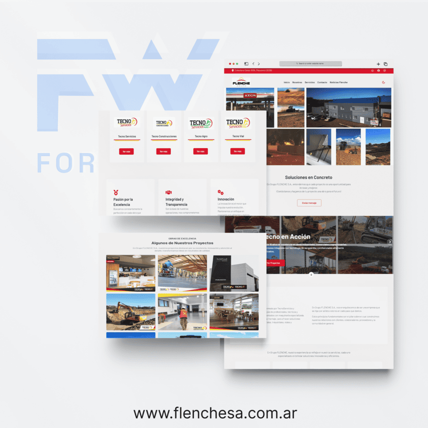 Proyecto Web Corporativo para Flenche S.A diseñado por Forge Web