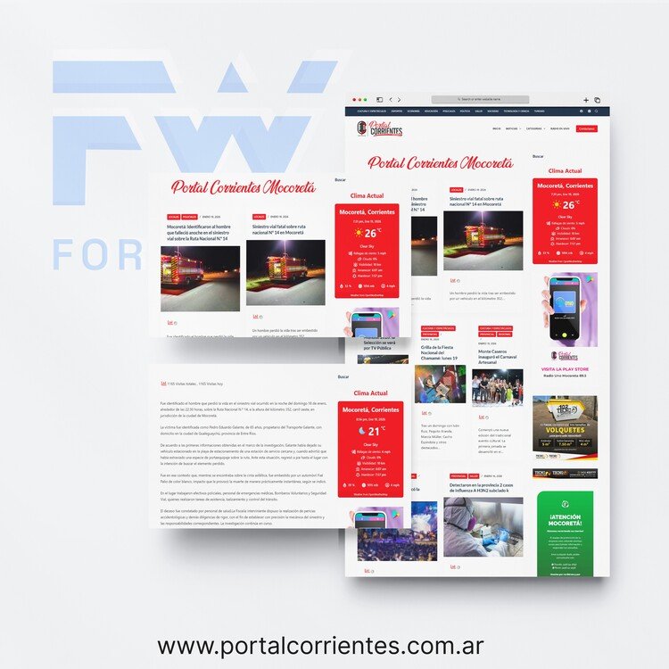 Proyecto Portal de Noticias para Portal de Corrientes diseñado por Forge Web