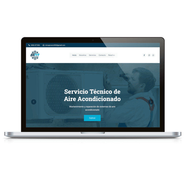 Proyecto web GM Refrigeraciones diseñado por Forge Web